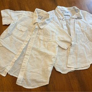White Linen Blend Button Up Shirt Bundle | 4T Boys | 2-Pack | Old Navy